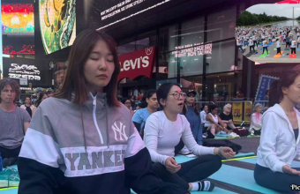 GNN International Day of Yoga Celebrated in Times Square with Focus on Healthy Ageing